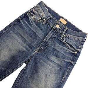 MOTHER Denim The Insider Crop Jeans Double Trouble Wash Mid Rise Size 25